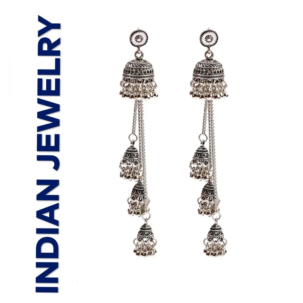 🐘 Indian Tassel Bell Drop Earrings